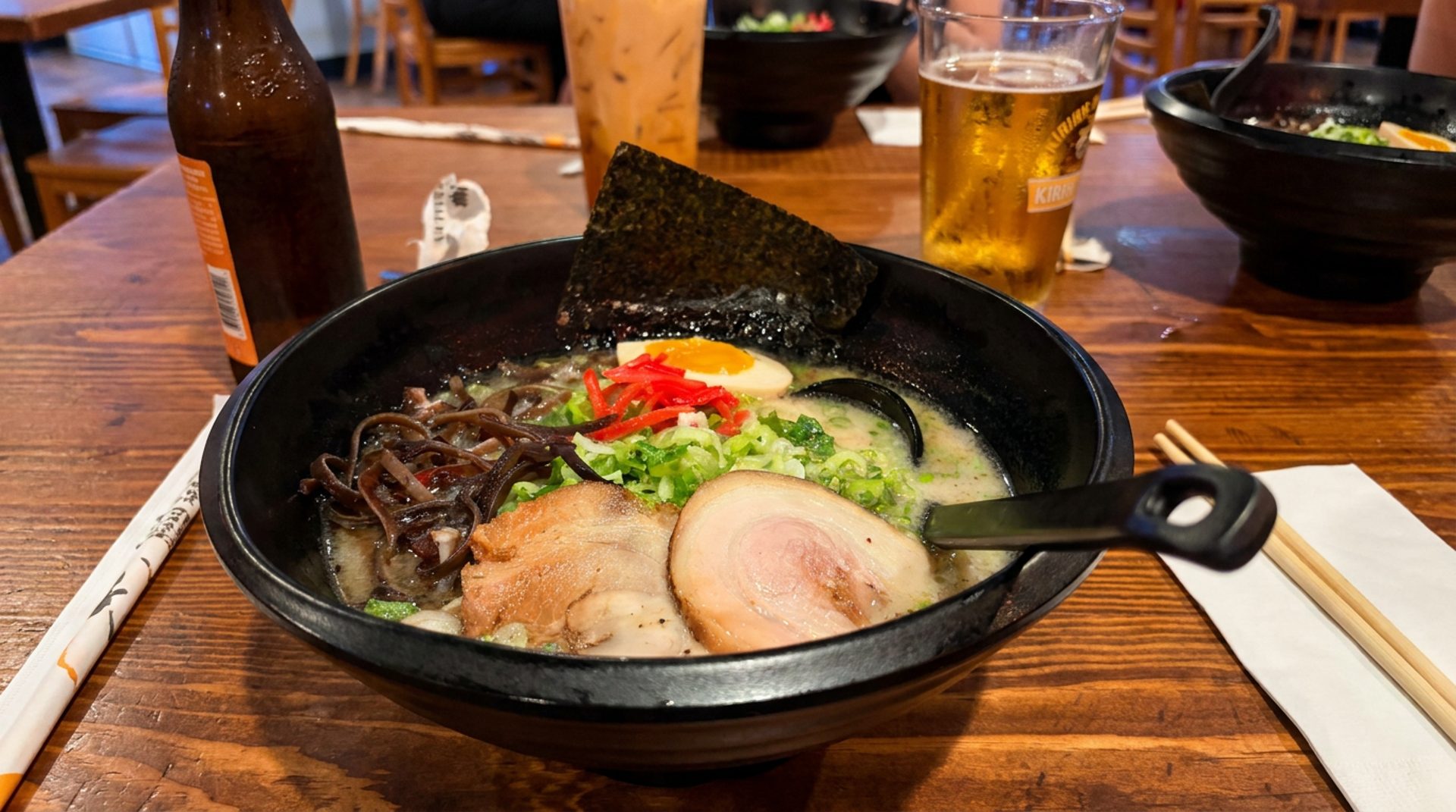 Ramen and a drink