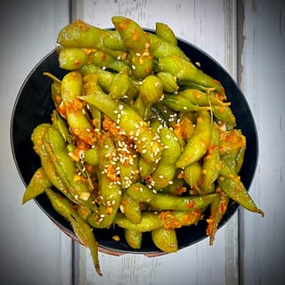 Spicy Garlic Edamame